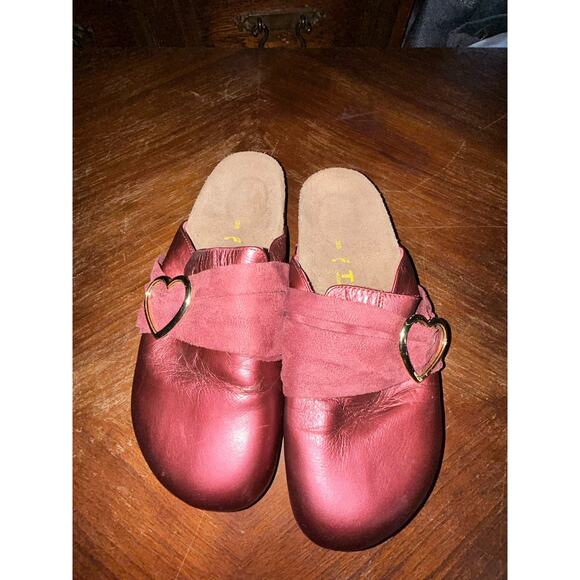 Birkenstock Tatami Tatum Burgundy Clogs Heart Buckle Slip On Womens 7 NWOB - Picture 2 of 11